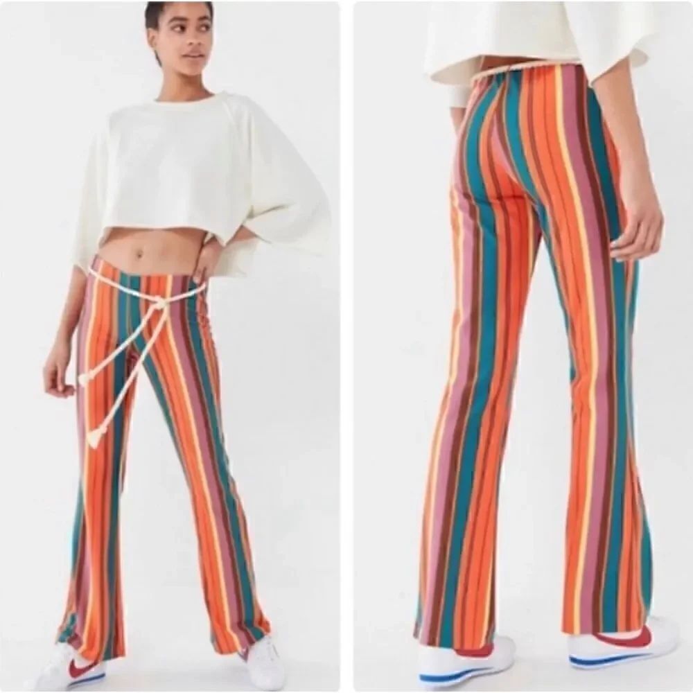 NWT UO Bali Striped Low-Rise Flare Pant